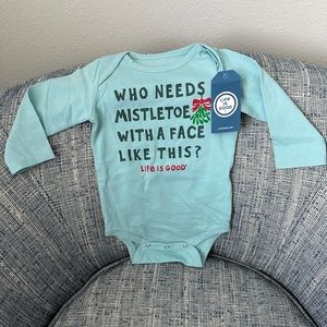 Life is Good NWT Baby “Mistletoe” Long-sleeved Onesie—6 - 12m